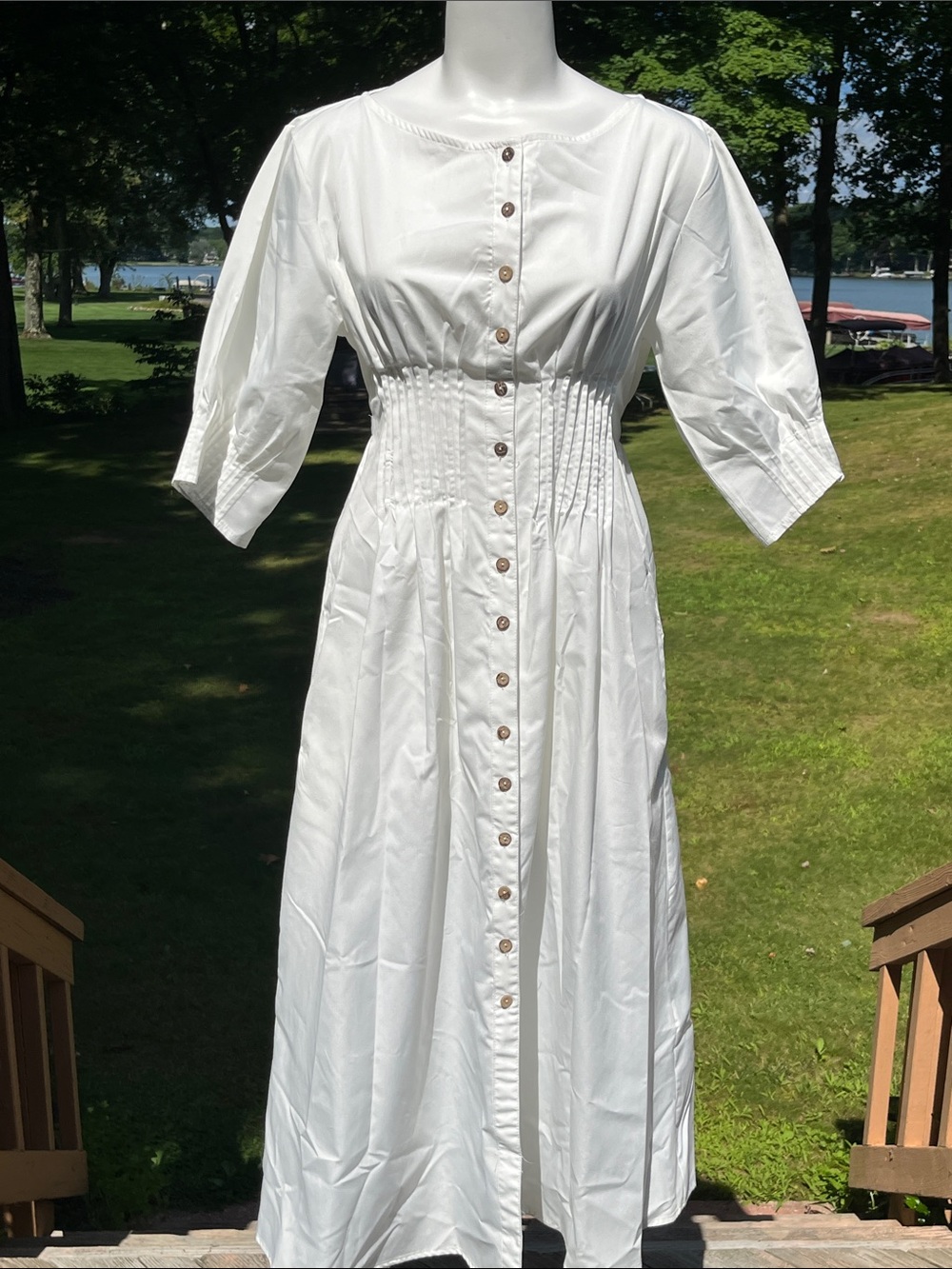 NWT Koandaily cottagecore long midi button down dress S